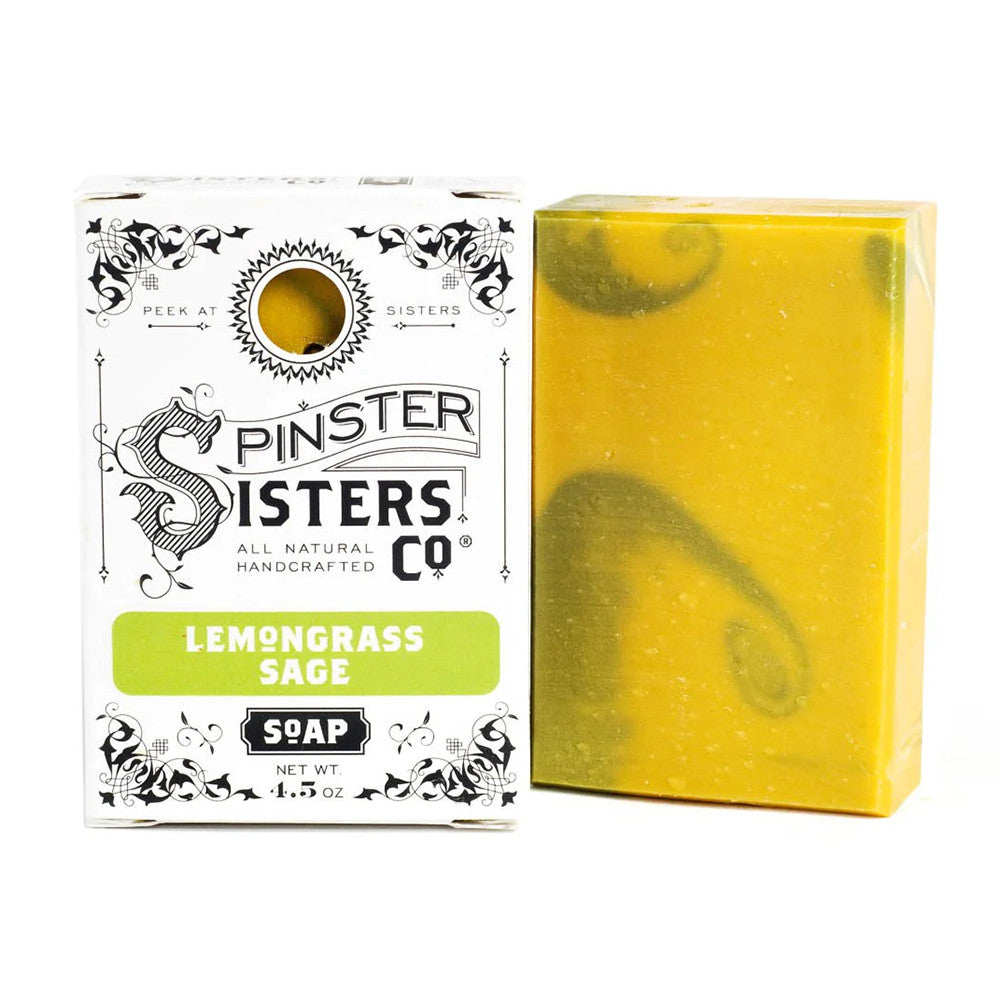 Spinster Sisters Natural Lemongrass Sage Soap Bar, 4.5 Oz